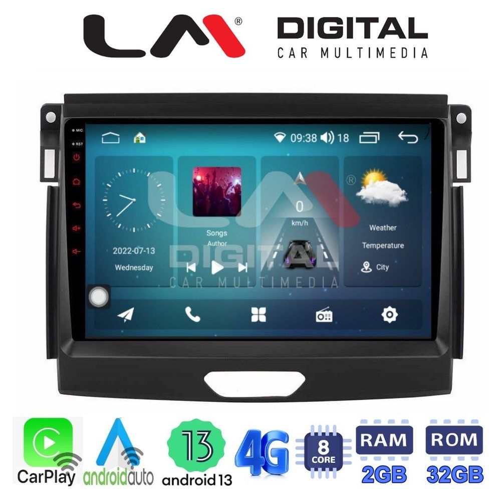 LM Digital - LM ZR8574 GPS Οθόνη OEM Multimedia Αυτοκινήτου για FORD RANGER 2015>2020 (CarPlay/AndroidAuto/BT/GPS/WIFI/GPRS)