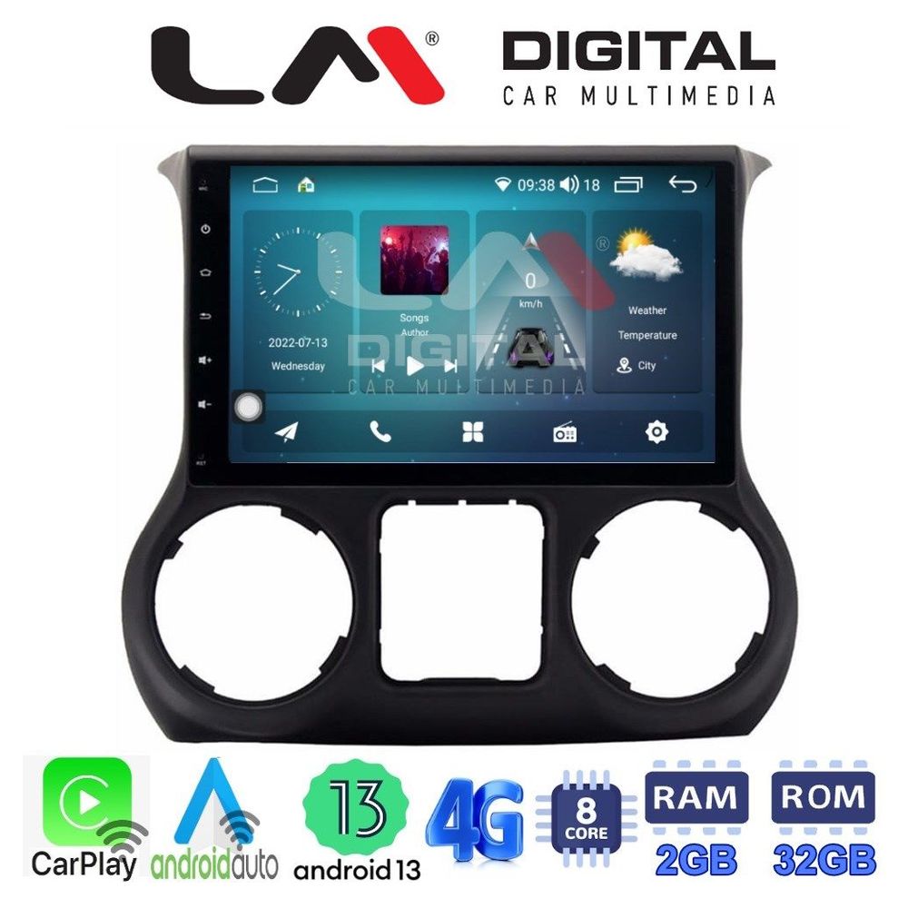 LM Digital - LM ZR8745 GPS Οθόνη OEM Multimedia Αυτοκινήτου για JEEP WRANGLER 2011>2018 (CarPlay/AndroidAuto/BT/GPS/WIFI/GPRS)