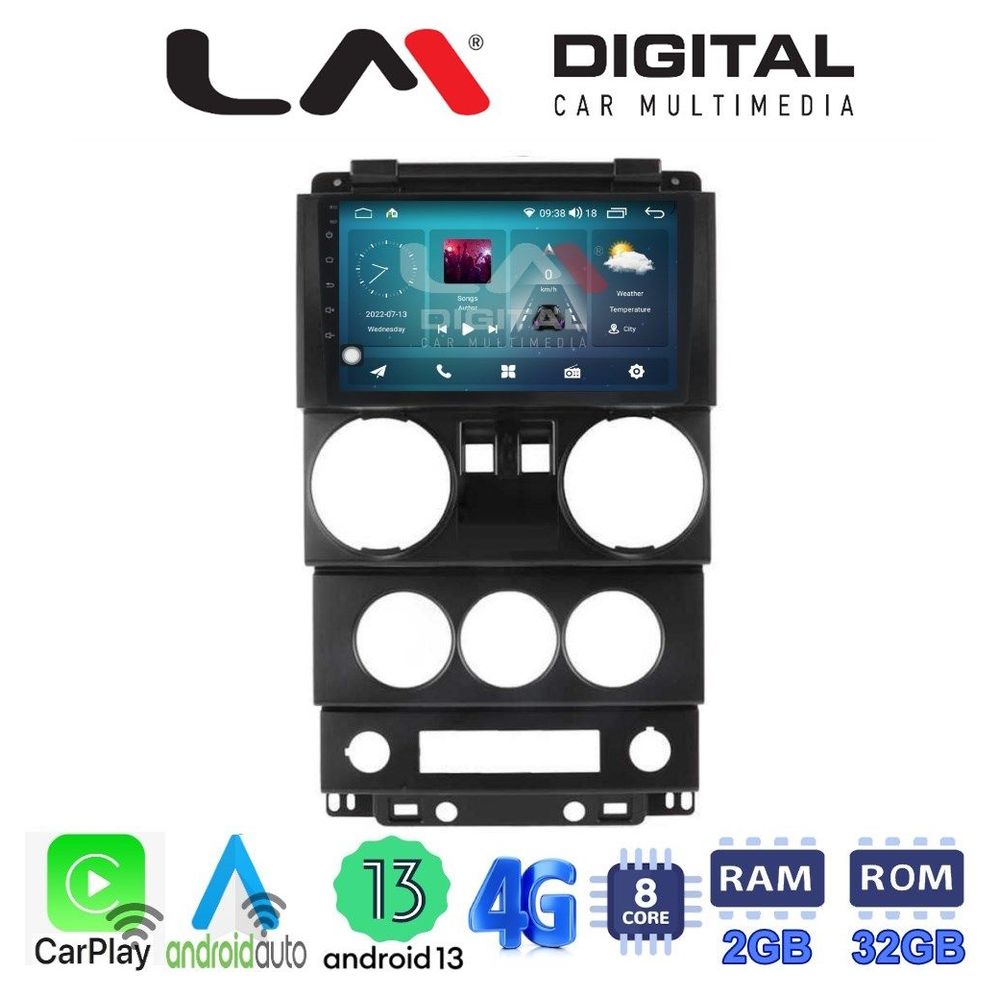 LM Digital - LM ZR8748 GPS Οθόνη OEM Multimedia Αυτοκινήτου για JEEP WRANGLER 2007 > 2011 (CarPlay/AndroidAuto/BT/GPS/WIFI/GPRS)