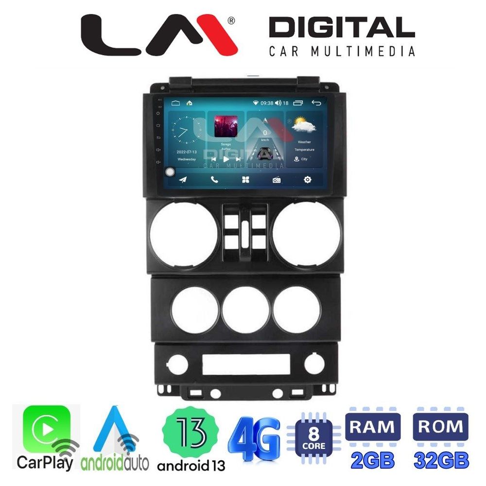 LM Digital - LM ZR8748B GPS Οθόνη OEM Multimedia Αυτοκινήτου για JEEP WRANGLER 2007 > 2011 (CarPlay/AndroidAuto/BT/GPS/WIFI/GPRS)