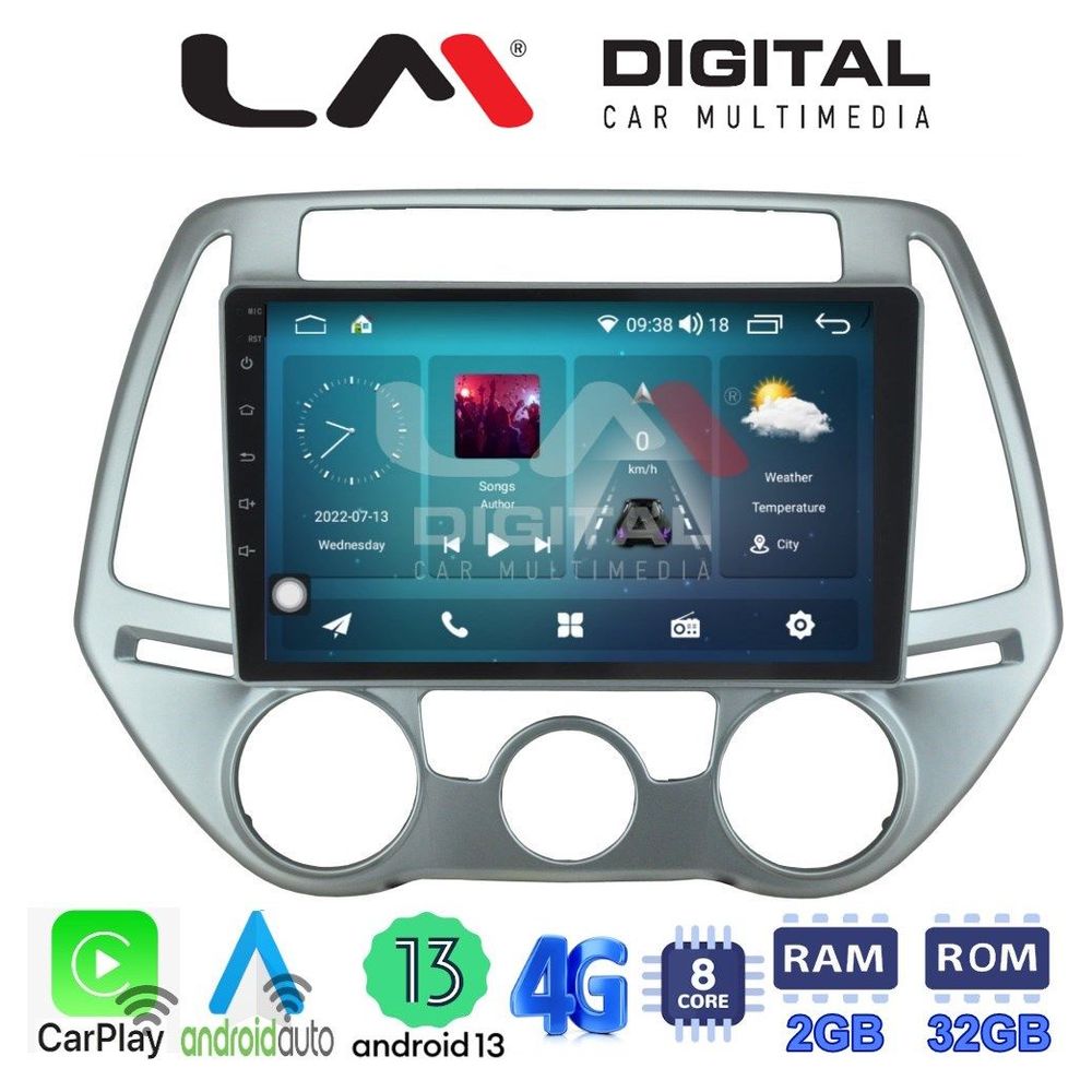 LM Digital - LM ZR8839 GPS Οθόνη OEM Multimedia Αυτοκινήτου για HYUNDAI i20 2008>2013 (CarPlay/AndroidAuto/BT/GPS/WIFI/GPRS)
