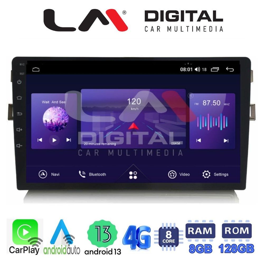 LM Digital - LM ZT8028 GPS Οθόνη OEM Multimedia Αυτοκινήτου για Toyota Auris 2007 > 2012 (CarPlay/AndroidAuto/BT/GPS/WIFI/GPRS)