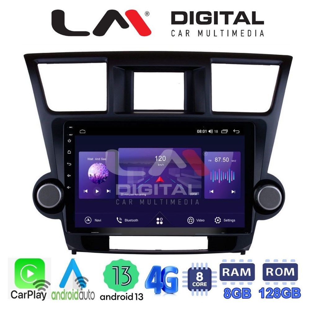 LM Digital - LM ZT8089 GPS Οθόνη OEM Multimedia Αυτοκινήτου για Toyota Highlander 2008 > 2015 (CarPlay/AndroidAuto/BT/GPS/WIFI/GPRS)