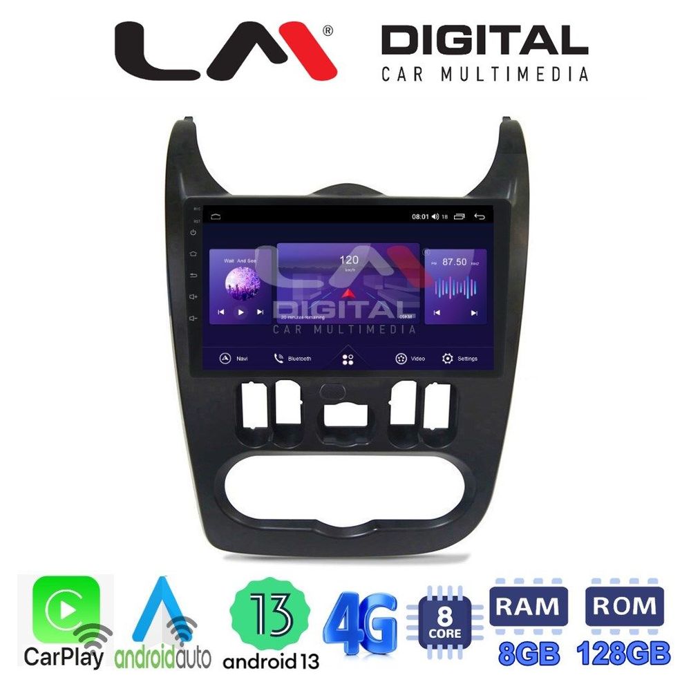 LM Digital - LM ZT8432B GPS Οθόνη OEM Multimedia Αυτοκινήτου για Dacia Duster 2006 > 2012 (CarPlay/AndroidAuto/BT/GPS/WIFI/GPRS)