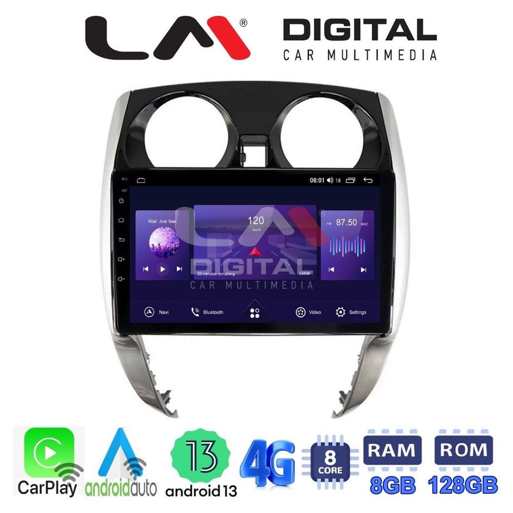 LM Digital - LM ZT8790 GPS Οθόνη OEM Multimedia Αυτοκινήτου για Nissan Note 2013 > 2020 (CarPlay/AndroidAuto/BT/GPS/WIFI/GPRS)