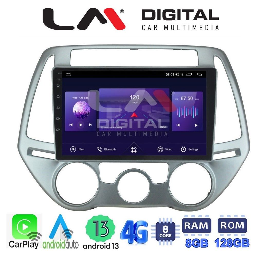 LM Digital - LM ZT8839 GPS Οθόνη OEM Multimedia Αυτοκινήτου για HYUNDAI i20 2008>2013 (CarPlay/AndroidAuto/BT/GPS/WIFI/GPRS)