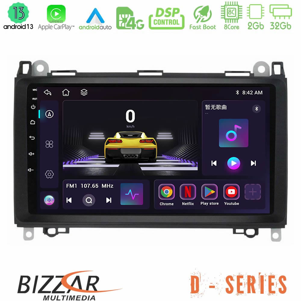 Bizzar D Series Mercedes A/B/Vito/Sprinter Class 8core Android13 2+32GB Navigation Multimedia Tablet 9" - U-D-MB0759