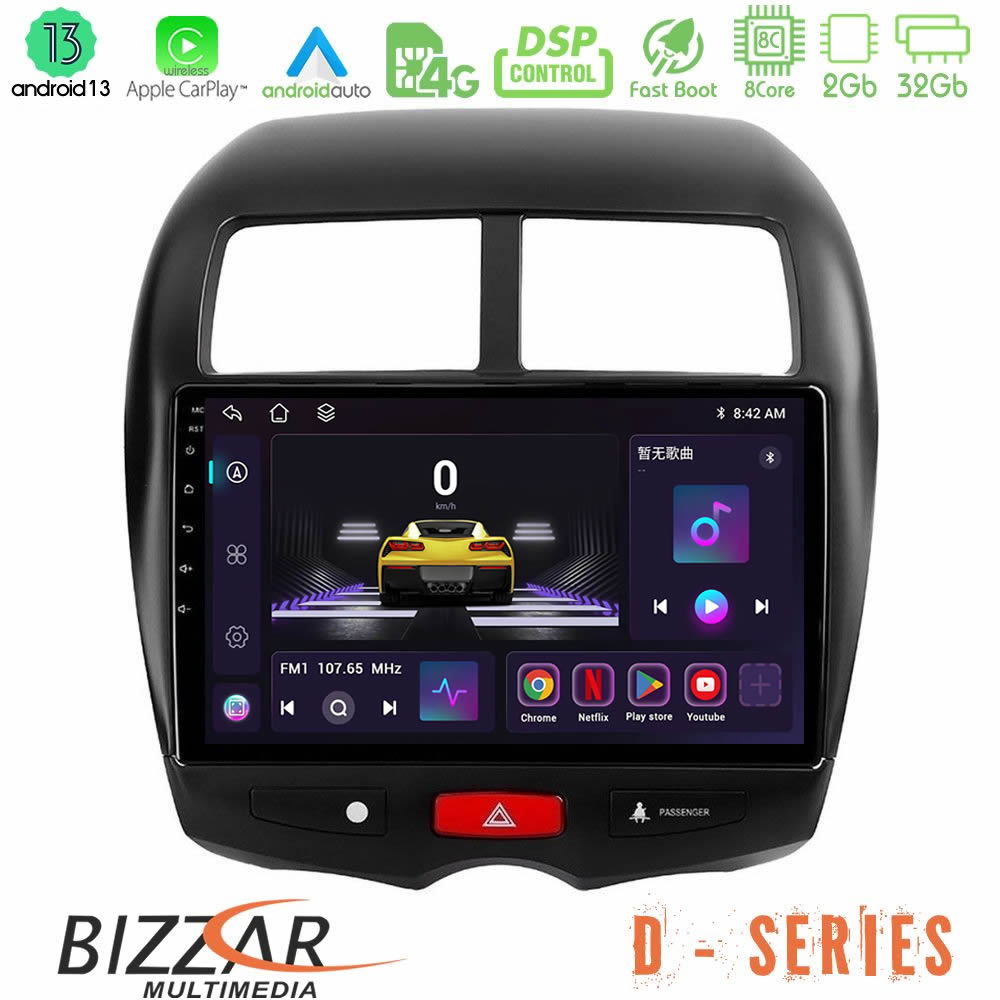 Bizzar D Series Mitsubishi ASX 8core Android13 2+32GB Navigation Multimedia Tablet 10" - U-D-MT0075