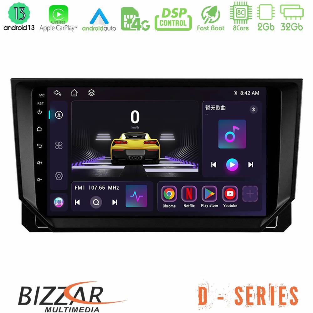 Bizzar D Series Seat Arona/Ibiza 8core Android13 2+32GB Navigation Multimedia Tablet 9" - U-D-ST0888