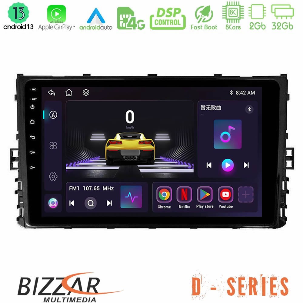 Bizzar D Series VW MQB 2017-> 8core Android13 2+32GB Navigation Multimedia Tablet 9" - U-D-VW0333