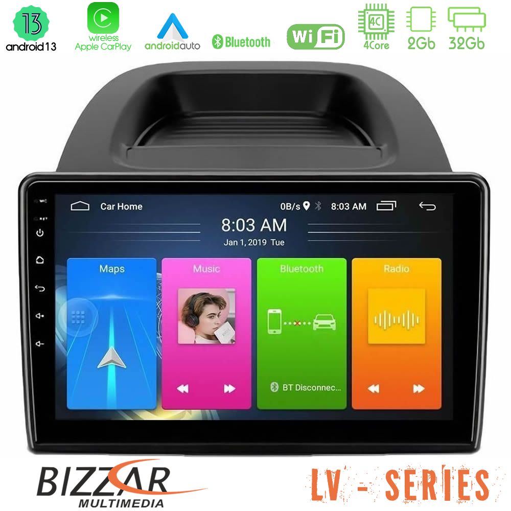 Bizzar LV Series Ford Ecosport 2018-2020 4core Android 13 2+32GB Navigation Multimedia Tablet 10" - U-LV-FD0279