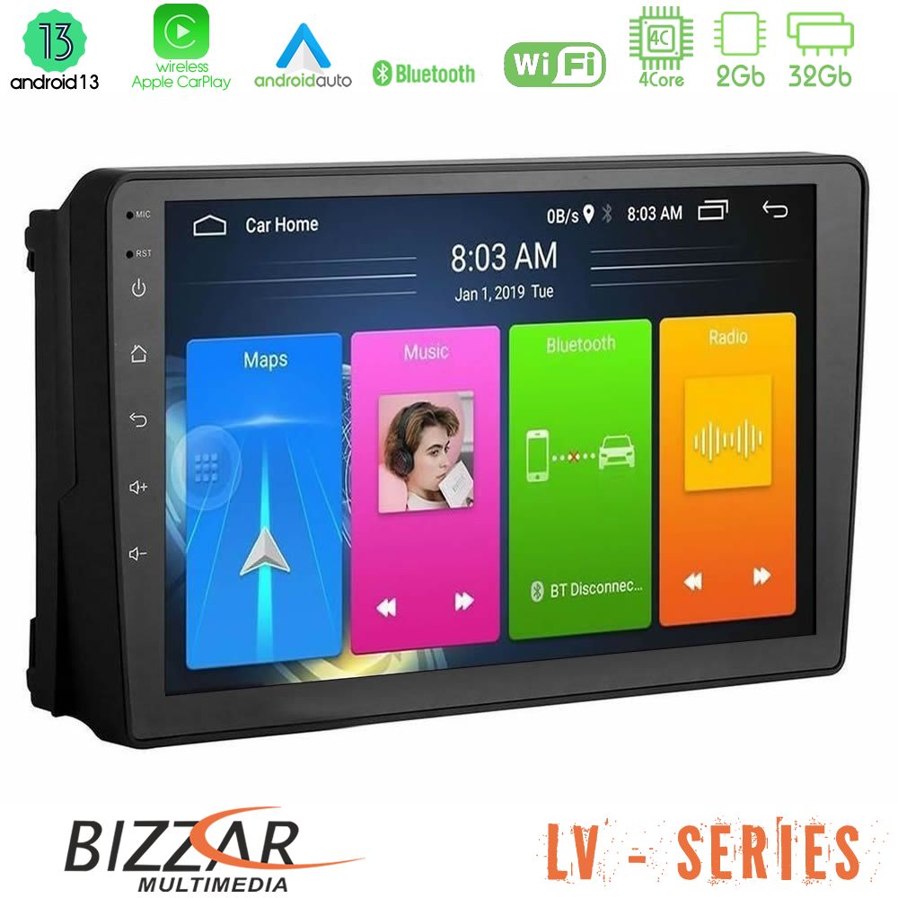 Bizzar LV Series Ford 2007-> 4core Android 13 2+32GB Navigation Multimedia Tablet 9" - U-LV-FD148N
