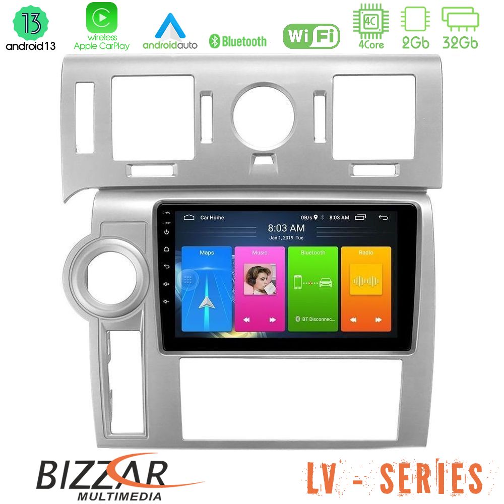 Bizzar LV Series Hummer H2 2008-2009 4Core Android 13 2+32GB Navigation Multimedia Tablet 9" - U-LV-HU002N