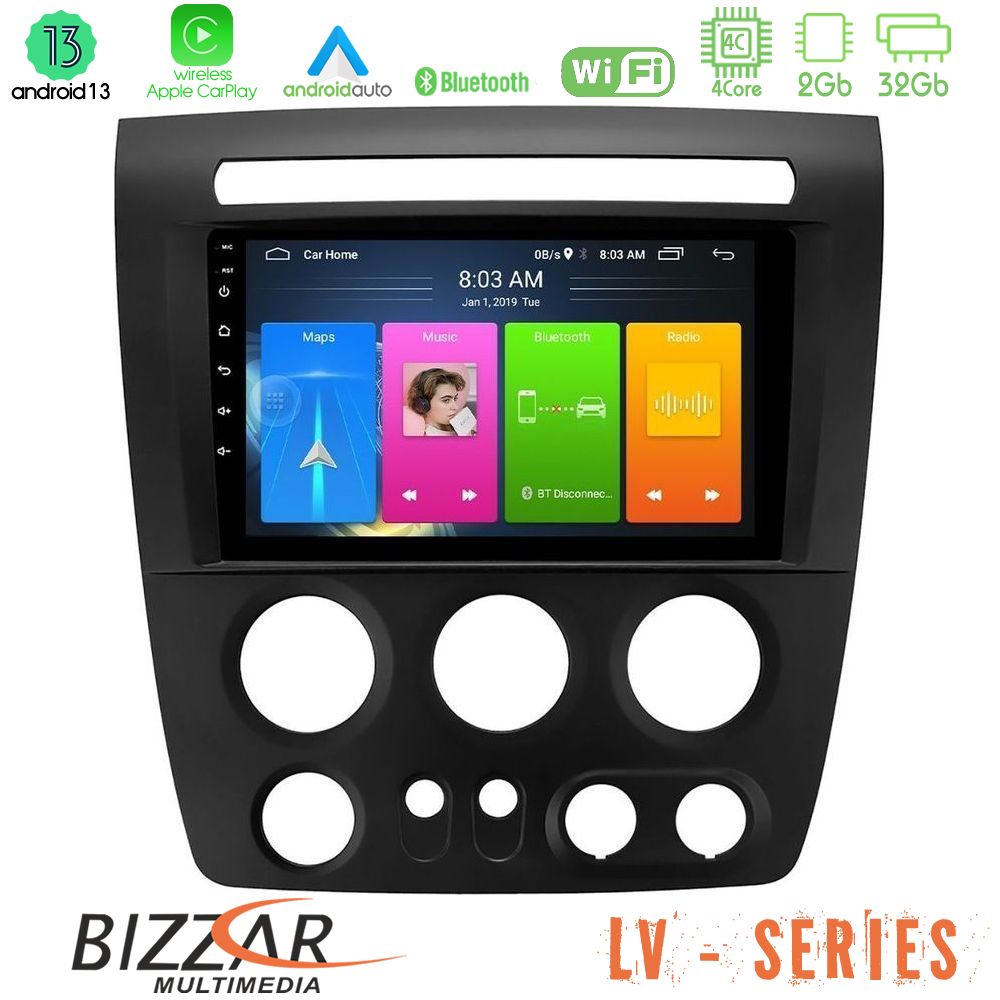 Bizzar LV Series Hummer H3 2005-2009 4Core Android 13 2+32GB Navigation Multimedia Tablet 9" - U-LV-HU003N