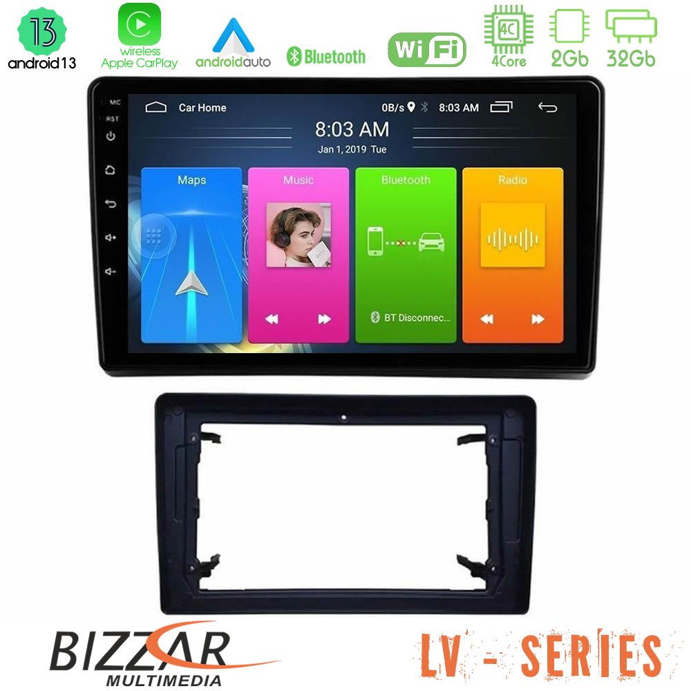 Bizzar LV Series Chrysler / Dodge / Jeep 4Core Android 13 2+32GB Navigation Multimedia Tablet 10" - U-LV-JP0927