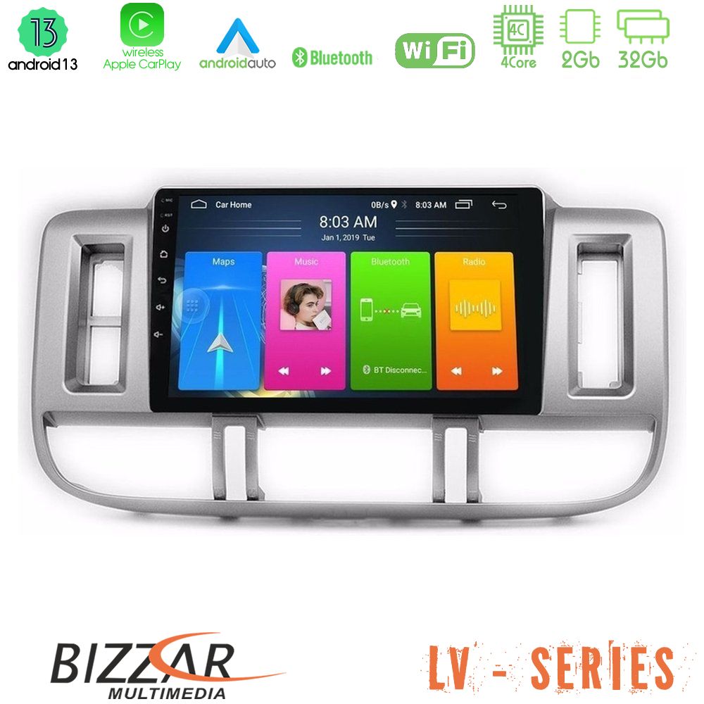 Bizzar LV Series Nissan X-Trail (T30) 2000-2003 4Core Android 13 2+32GB Navigation Multimedia Tablet 9" - U-LV-NS0905