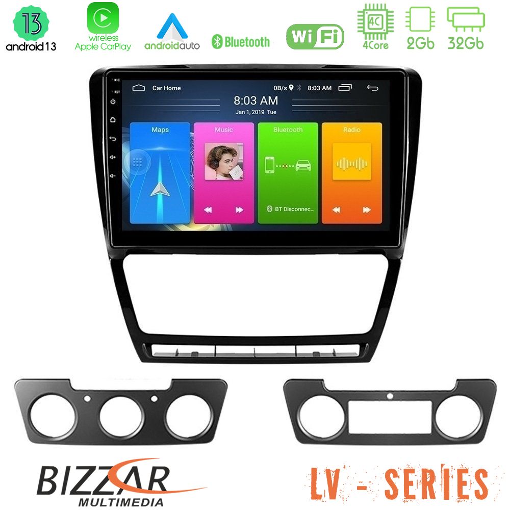 Bizzar LV Series Skoda Octavia 5 4Core Android 13 2+32GB Navigation Multimedia Tablet 10" - U-LV-SK229B