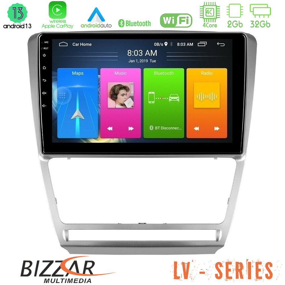 Bizzar LV Series Skoda Octavia 5 4Core Android 13 2+32GB Navigation Multimedia Tablet 10" - U-LV-SK229S