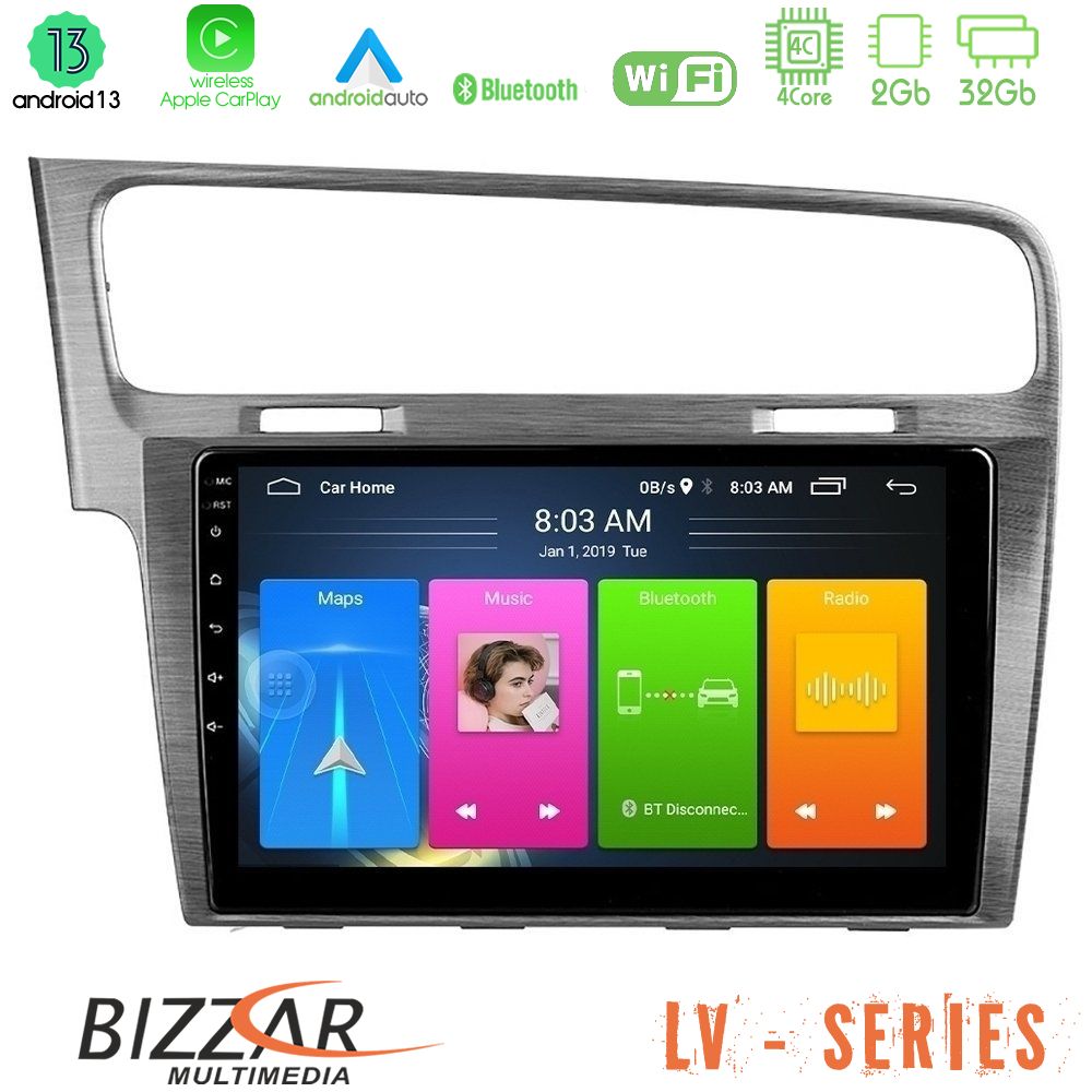 Bizzar LV Series VW GOLF 7 4Core Android 13 2+32GB Navigation Multimedia Tablet 10" - U-LV-VW0003AL