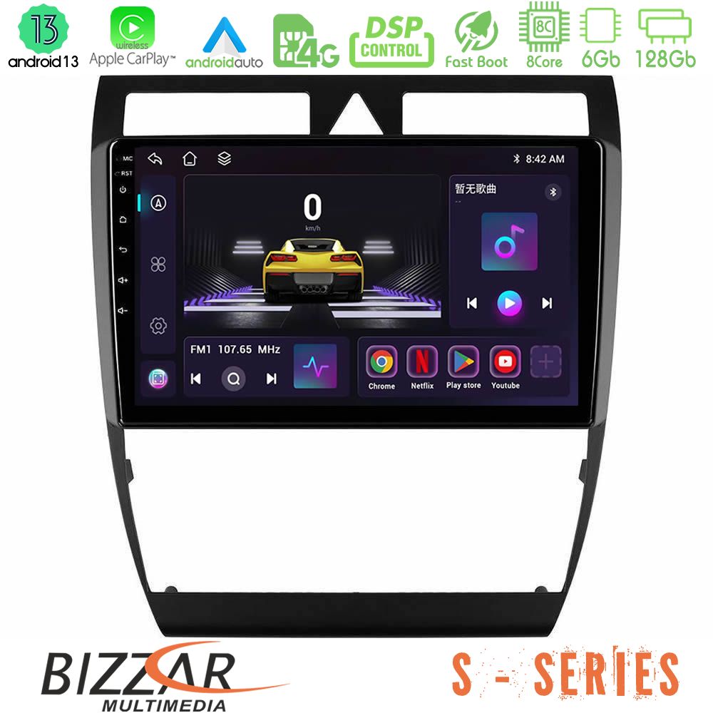 Bizzar S Series Audi A6 (C5) 1997-2004 8core Android13 6+128GB Navigation Multimedia Tablet 9" - U-S-AU0857