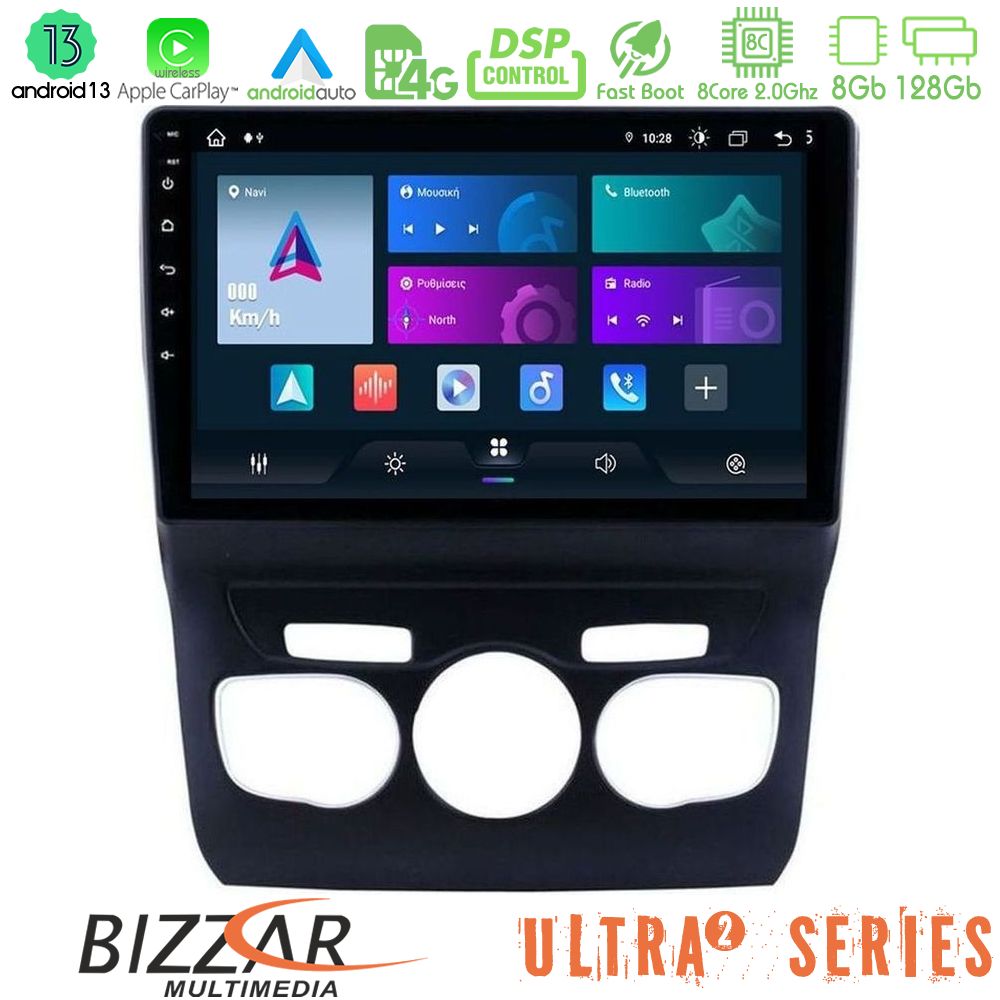 Bizzar Ultra Series Citroen C4L 8core Android13 8+128GB Navigation Multimedia Tablet 10" - U-UL2-CT0131