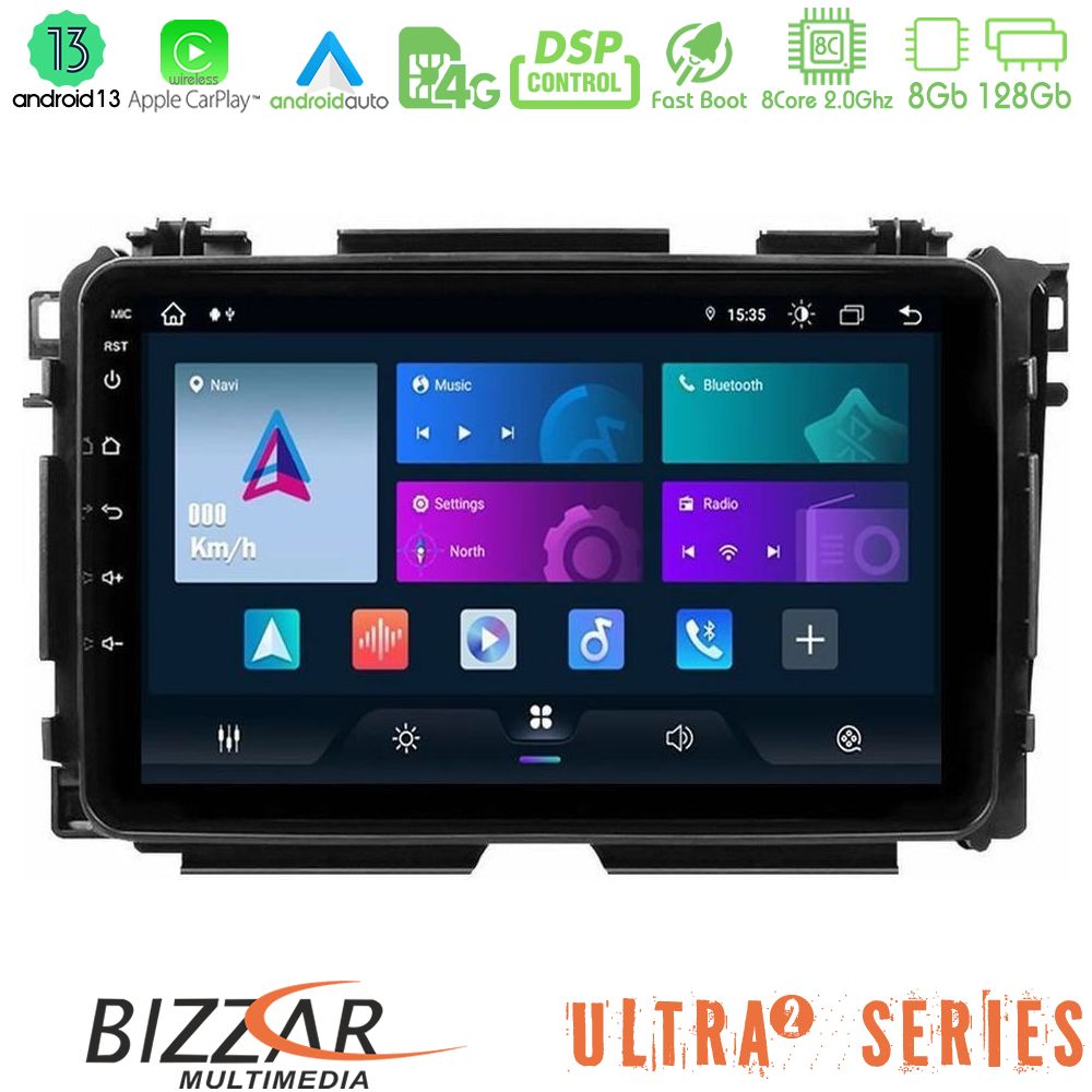 Bizzar Ultra Series Honda HR-V 8core Android13 8+128GB Navigation Multimedia Tablet 9" - U-UL2-HD0285