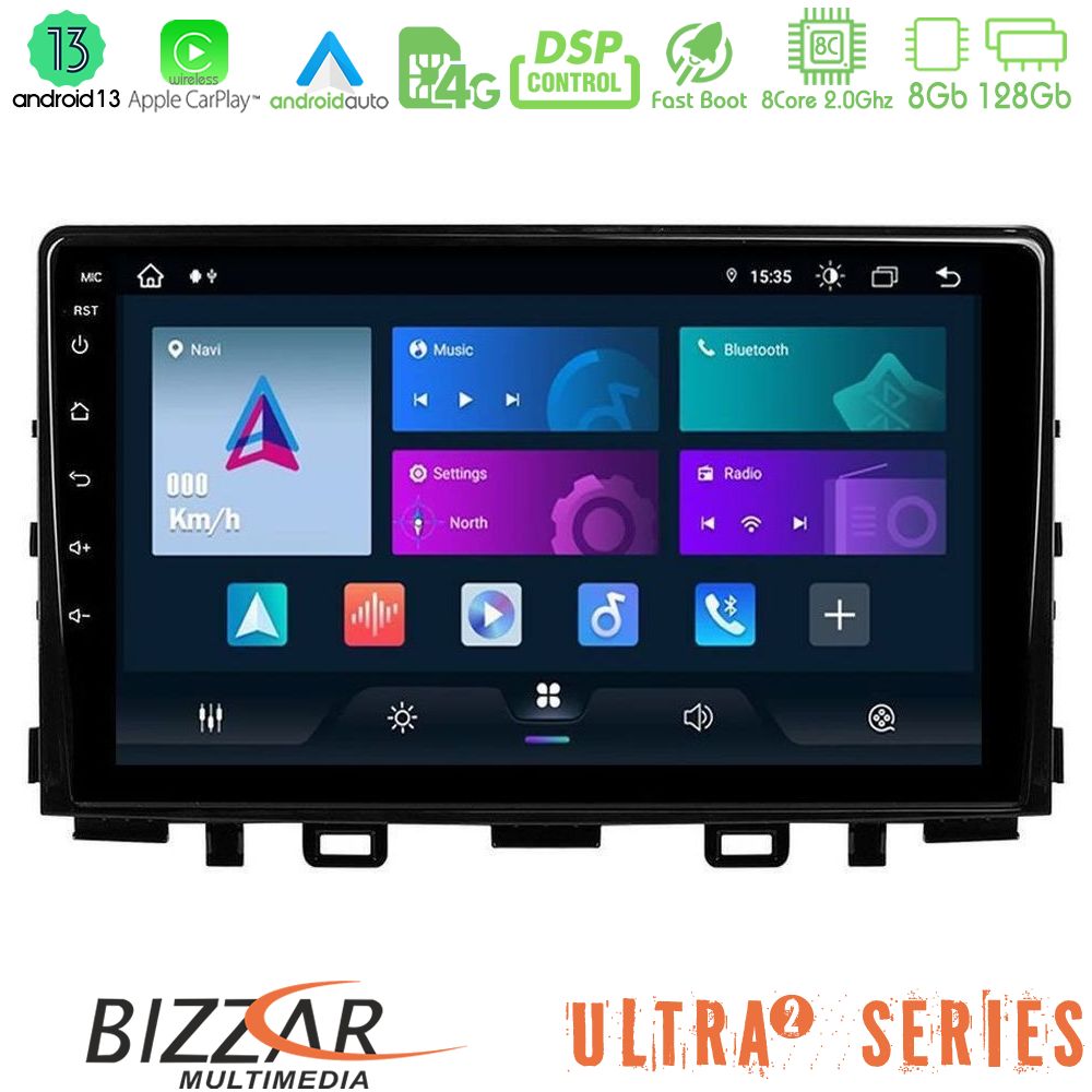 Bizzar Ultra Series Kia Stonic 8core Android13 8+128GB Navigation Multimedia Tablet 9" - U-UL2-KI0545
