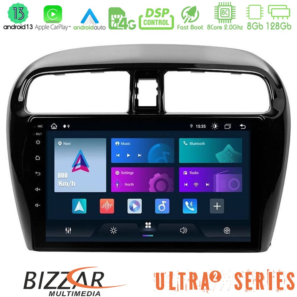 Bizzar Ultra Series Mitsubishi Space Star 2013-2016 8core Android13 8+128GB Navigation Multimedia Tablet 9" - U-UL2-MT0602
