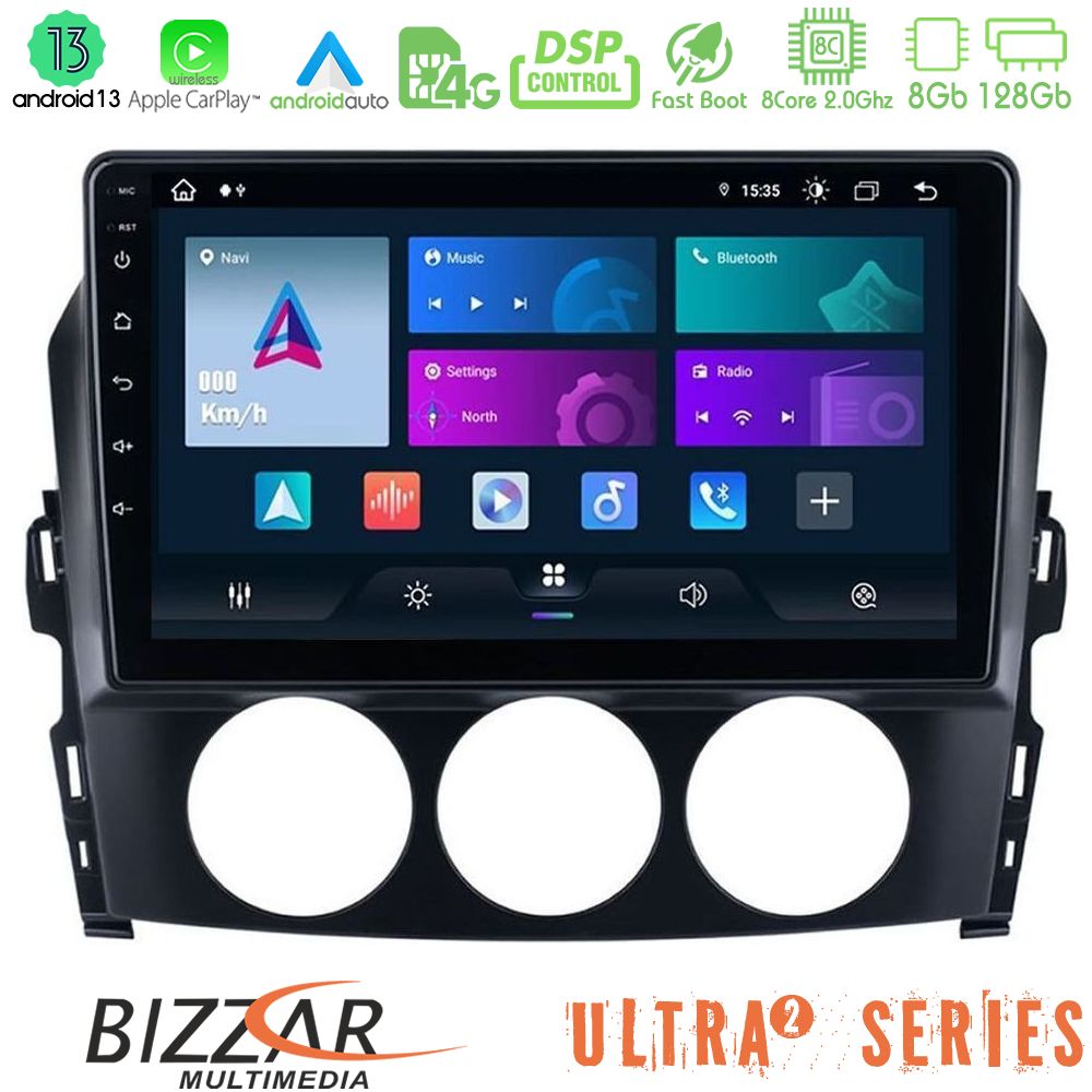 Bizzar Ultra Series Mazda MX-5 2005-2015 8core Android13 8+128GB Navigation Multimedia Tablet 9" - U-UL2-MZ049N