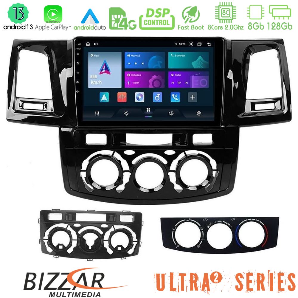 Bizzar Ultra Series Toyota Hilux 2007-2011 8core Android13 8+128GB Navigation Multimedia Tablet 9" - U-UL2-TY0571