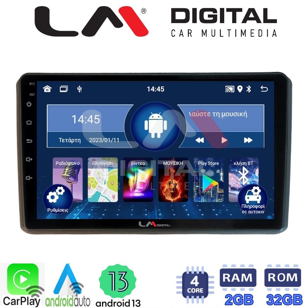 LM Digital - LM ZN4312 GPS Οθόνη OEM Multimedia Αυτοκινήτου για MITSUBISHI OUTLANDER 2001 > 2006 (CarPlay/AndroidAuto/BT/GPS/WIFI/GPRS)
