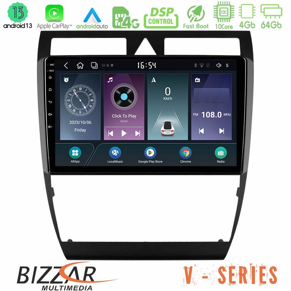 Bizzar V Series Audi A6 (C5) 1997-2004 10core Android13 4+64GB Navigation Multimedia Tablet 9" - U-V-AU0857