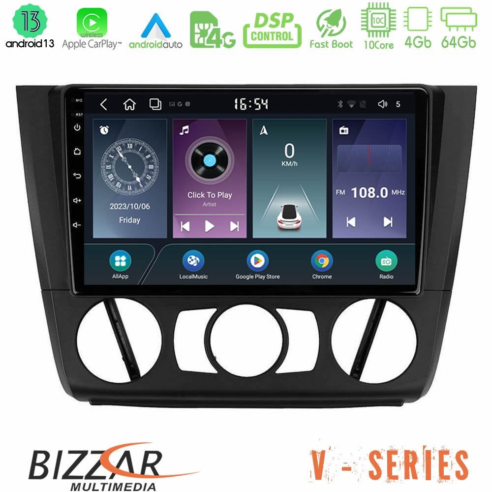 Bizzar V Series BMW 1Series E81/E82/E87/E88 (MANUAL A/C) 10core Android13 4+64GB Navigation Multimedia Tablet 9" - U-V-BM1011