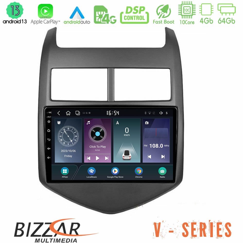 Bizzar V Series Chevrolet Aveo 2011-2017 10core Android13 4+64GB Navigation Multimedia Tablet 9" - U-V-CV0243