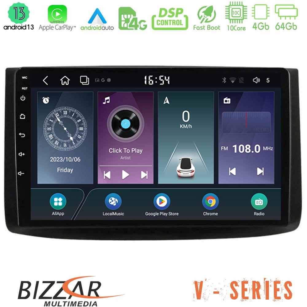 Bizzar V Series Chevrolet Aveo 2006-2010 10core Android13 4+64GB Navigation Multimedia Tablet 9" - U-V-CV0725