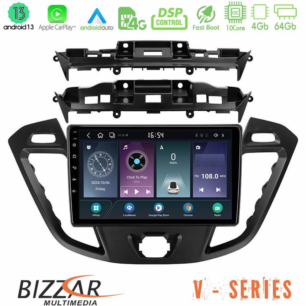 Bizzar V Series Ford Transit Custom/Tourneo Custom 10core Android13 4+64GB Navigation Multimedia Tablet 9" - U-V-FD680