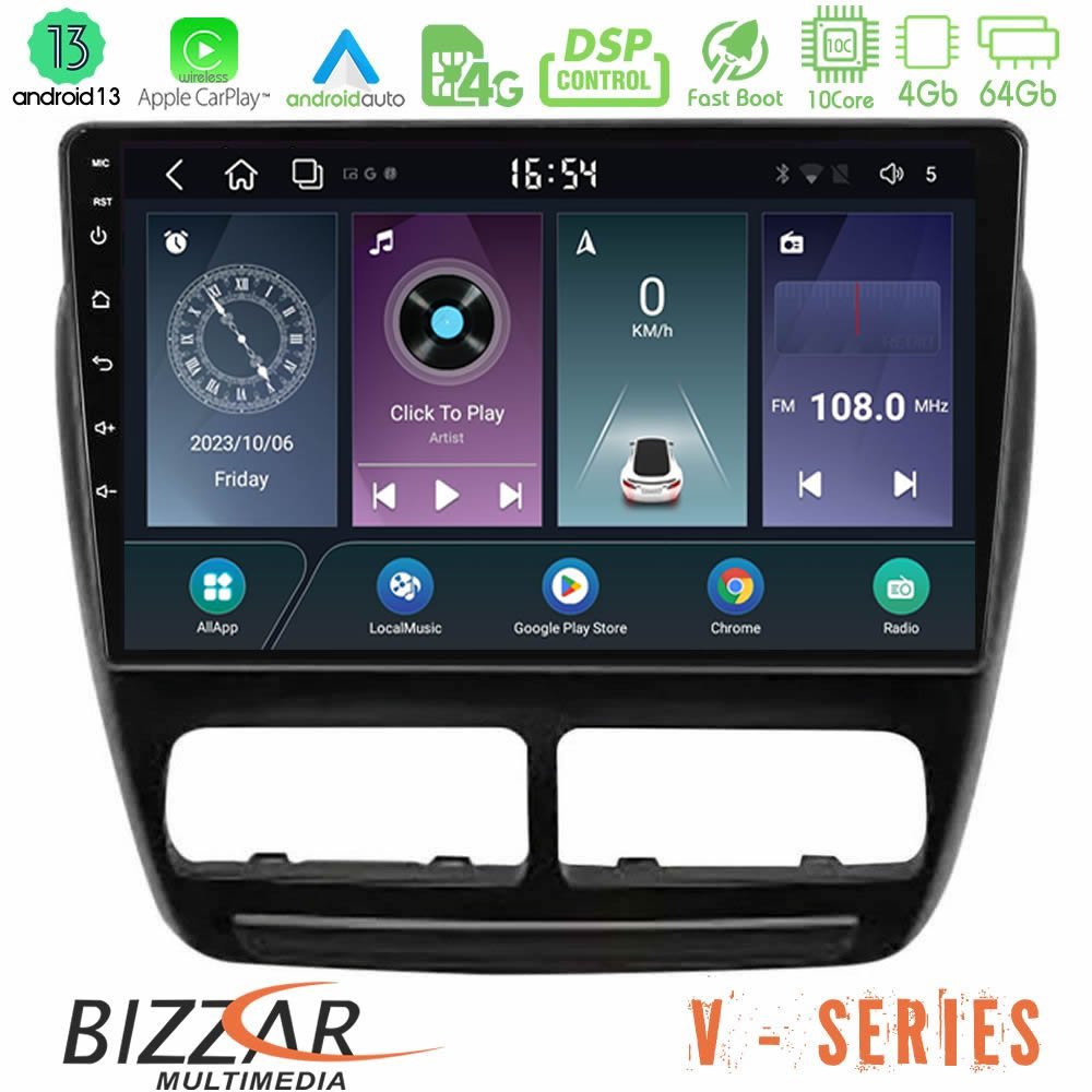 Bizzar V Series Fiat Doblo / Opel Combo 2010-2014 10core Android13 4+64GB Navigation Multimedia Tablet 9" - U-V-FT1032