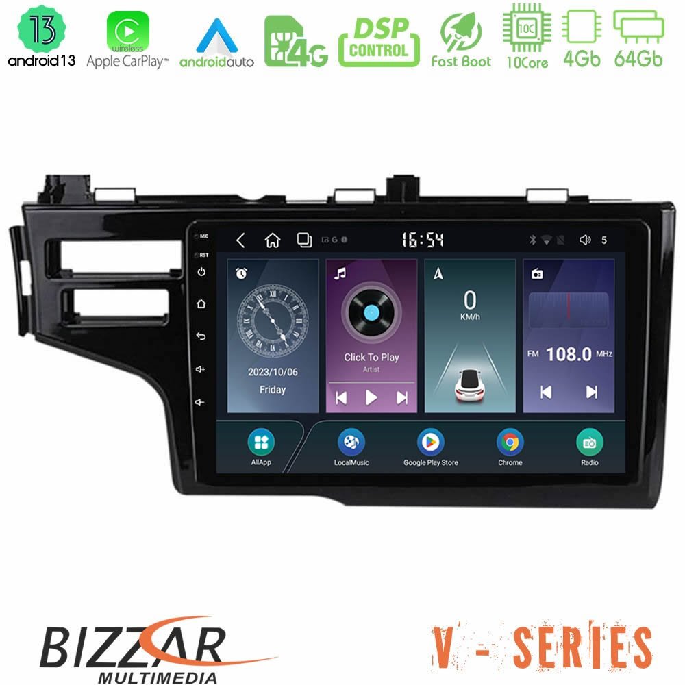 Bizzar V Series Honda Jazz 2013-2020 10core Android13 4+64GB Navigation Multimedia Tablet 9" - U-V-HD0651