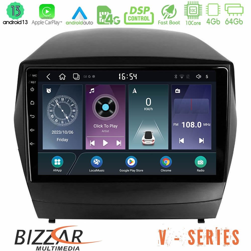 Bizzar V Series Hyundai IX35 Auto A/C 10core Android13 4+64GB Navigation Multimedia Tablet 10" - U-V-HY0029