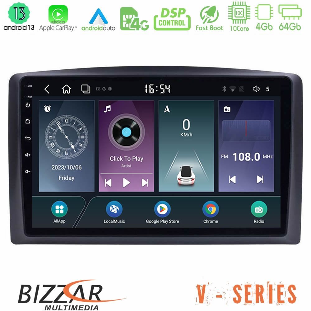 Bizzar V Series Mercedes Vito 2015-2021 10core Android13 4+64GB Navigation Multimedia Tablet 10" - U-V-MB0779