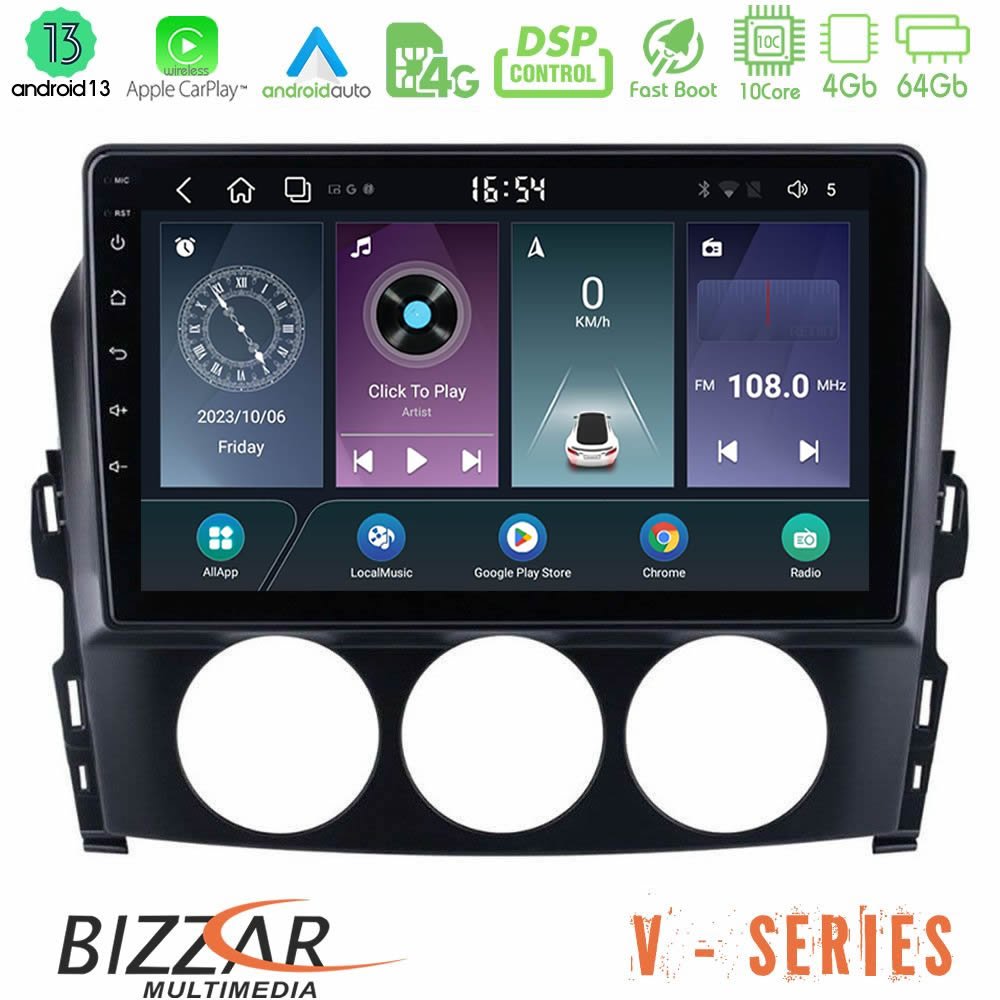 Bizzar V Series Mazda MX-5 2006-2008 10core Android13 4+64GB Navigation Multimedia Tablet 9" - U-V-MZ049N