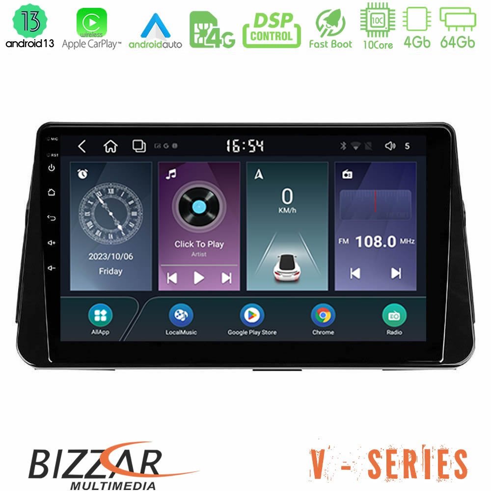 Bizzar V Series Nissan Micra K14 10core Android13 4+64GB Navigation Multimedia Tablet 10" - U-V-NS0261