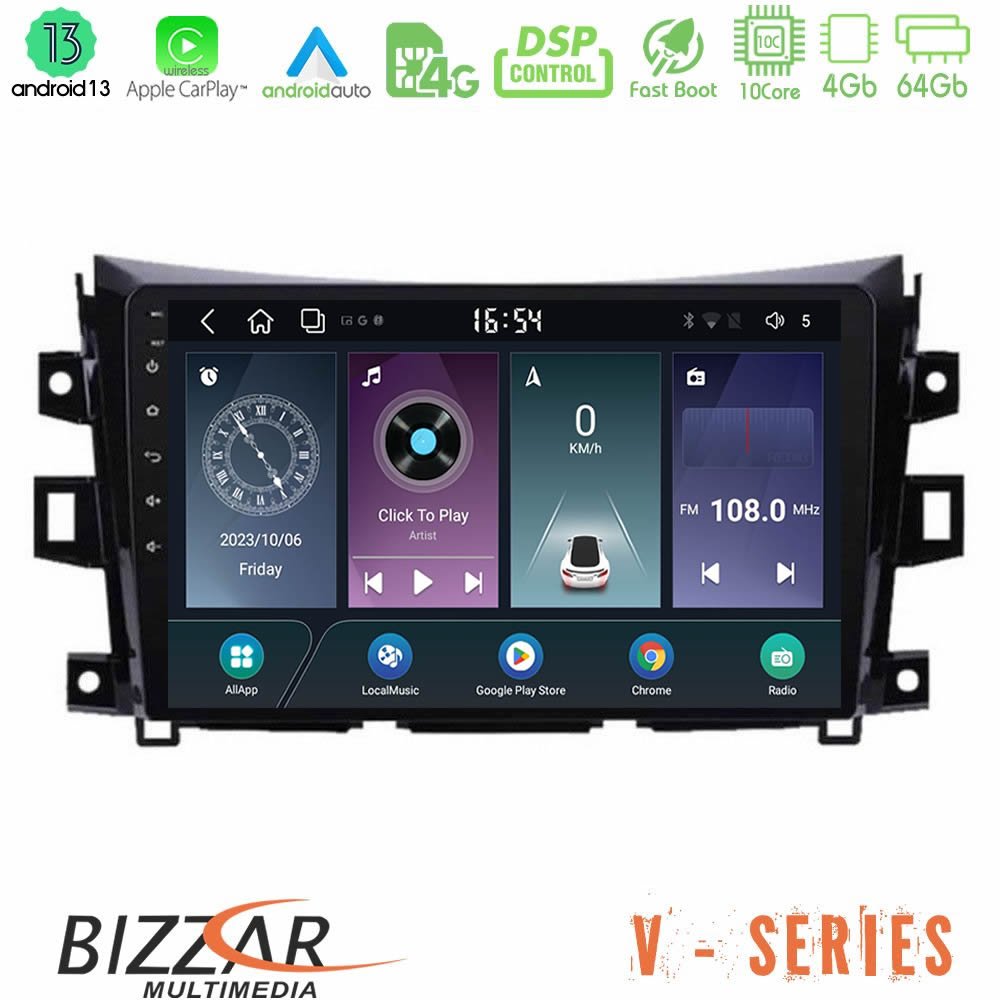 Bizzar V Series Nissan Navara NP300 10core Android13 4+64GB Navigation Multimedia Tablet 9" - U-V-NS0340