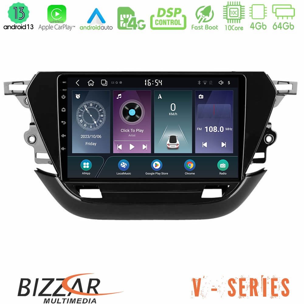 Bizzar V Series Opel Corsa F 2019-2023 10core Android13 4+64GB Navigation Multimedia Tablet 9" - U-V-OP1740