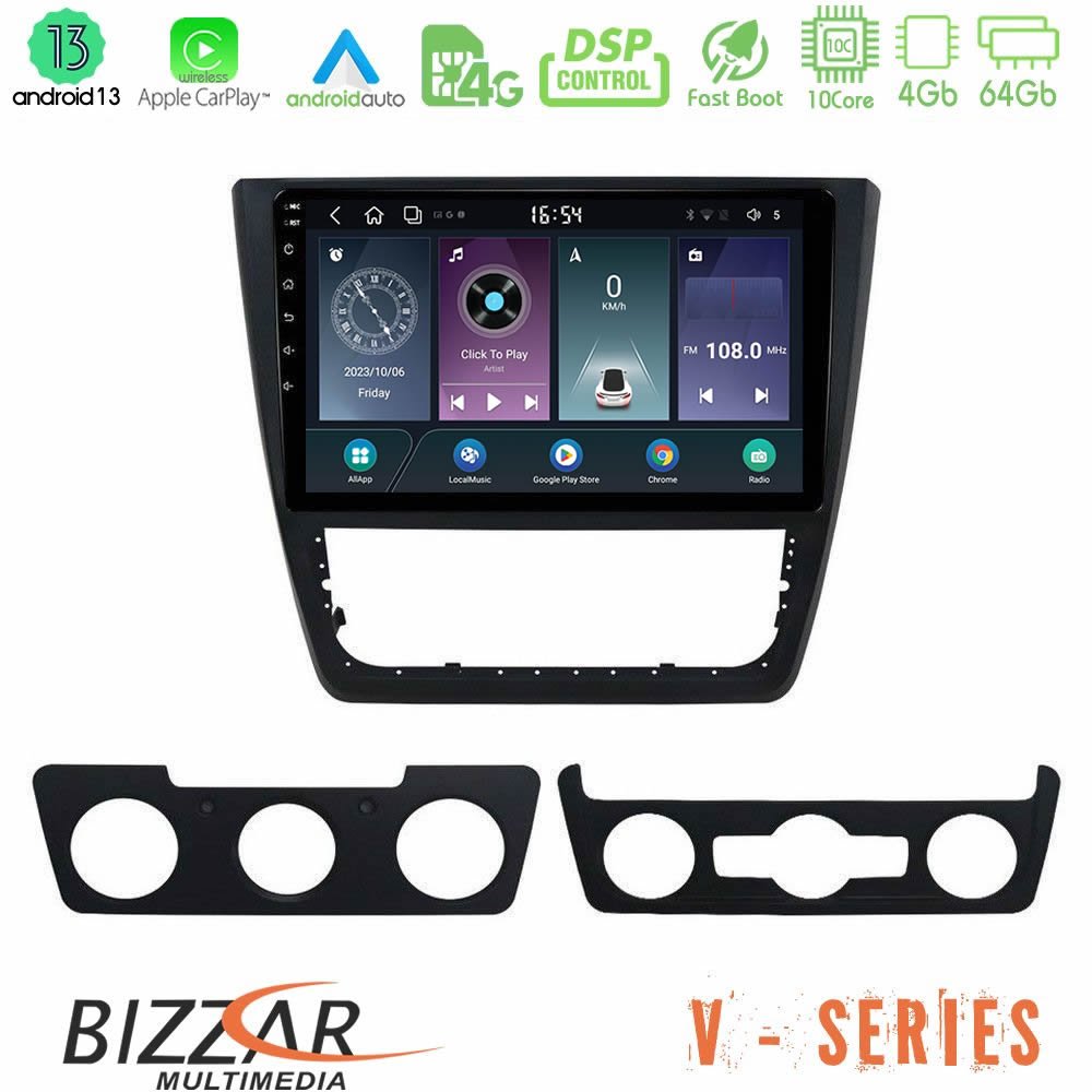 Bizzar V Series Skoda Yeti 2009-> 10core Android13 4+64GB Navigation Multimedia Tablet 10" - U-V-SK0151