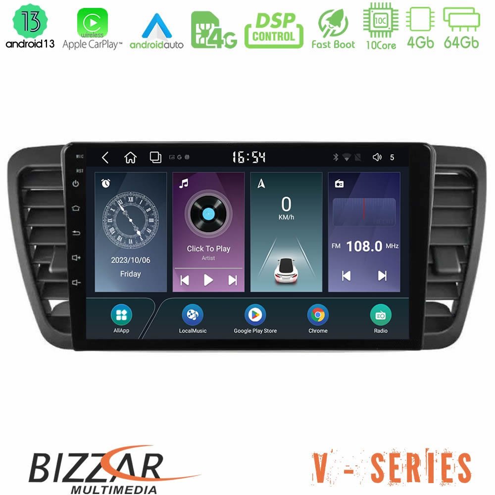 Bizzar V Series Subaru Legacy/Outback 2002-2008 10core Android13 4+64GB Navigation Multimedia Tablet 9" - U-V-SU0969