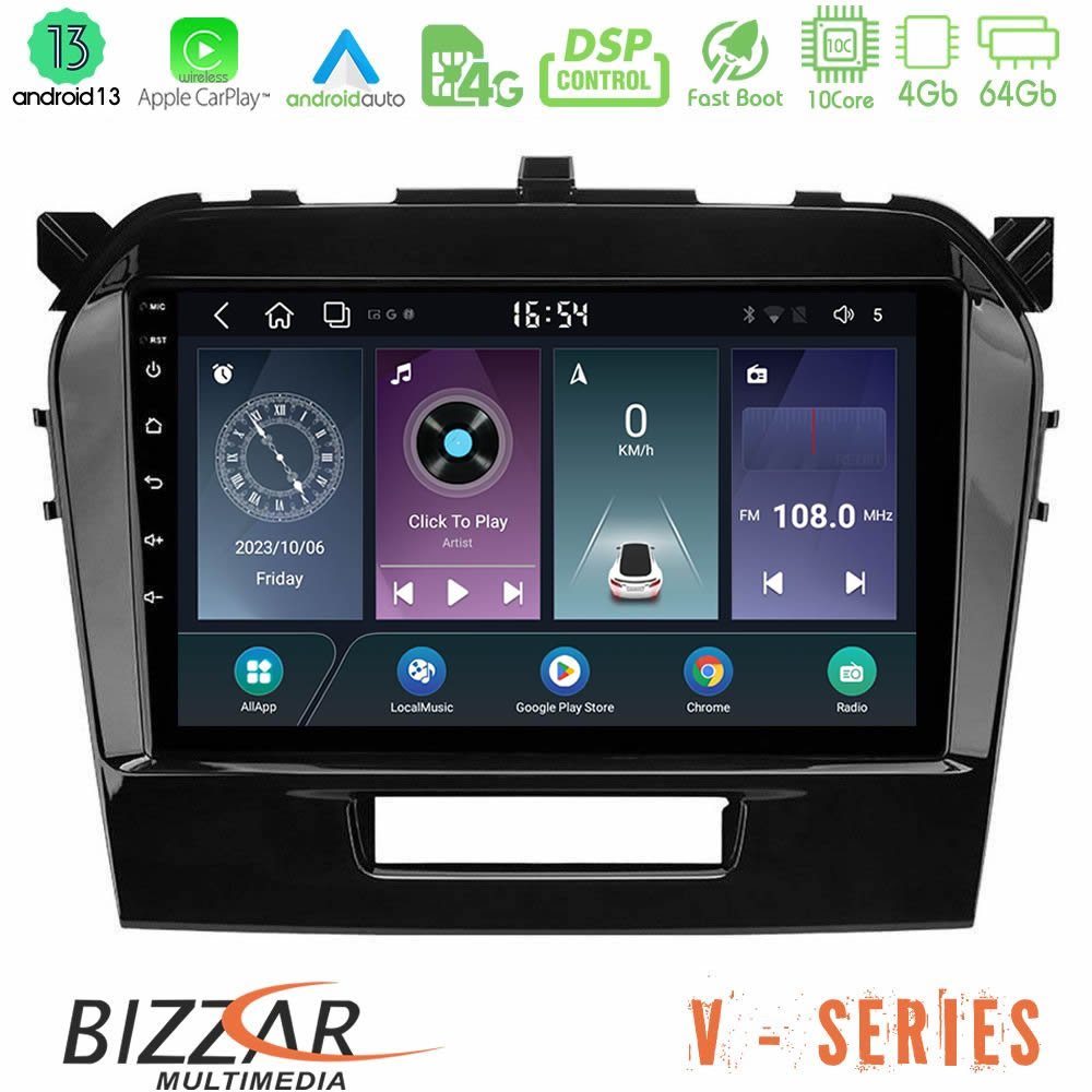 Bizzar V Series Suzuki Vitara 2015-2021 10core Android13 4+64GB Navigation Multimedia Tablet 9" - U-V-SZ0162