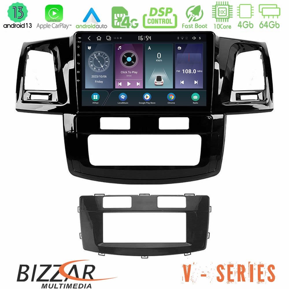 Bizzar V Series Toyota Hilux 2007-2011 10core Android13 4+64GB Navigation Multimedia Tablet 9" - U-V-TY666