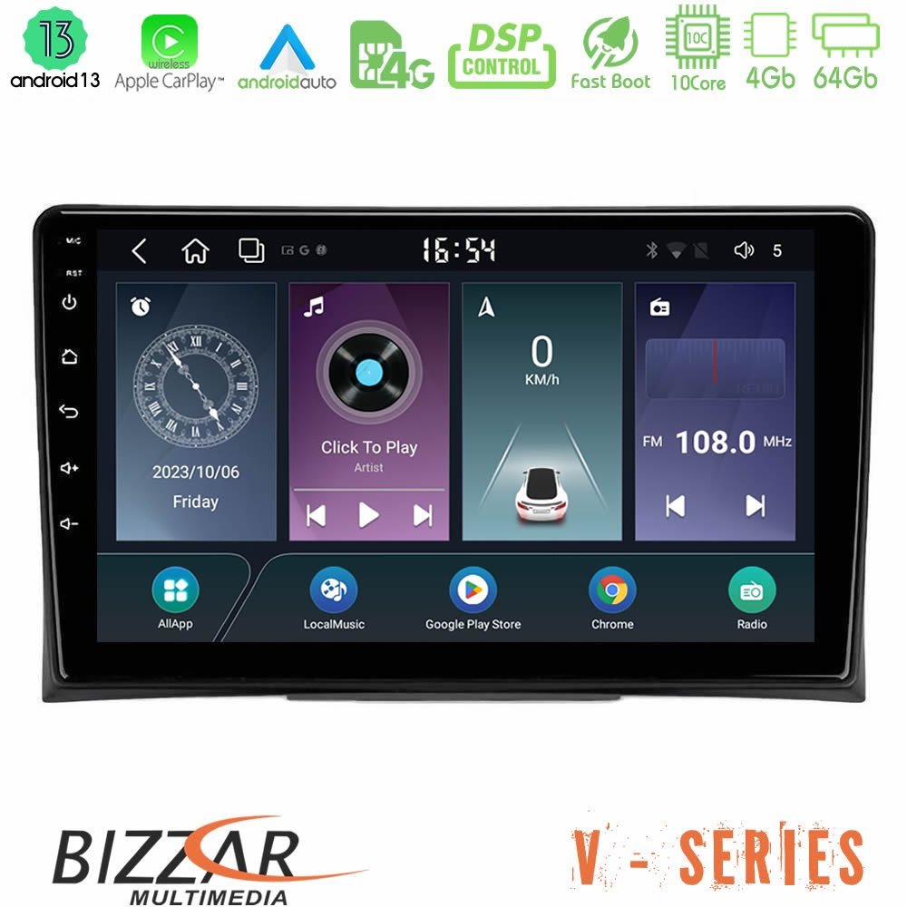 Bizzar V Series VW Transporter 2003-2015 10core Android13 4+64GB Navigation Multimedia Tablet 9" - U-V-VW0497