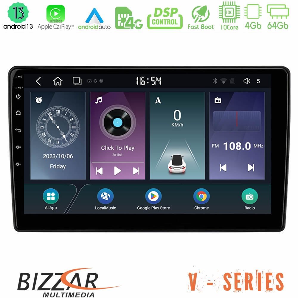 Bizzar V Series VW Group 10core Android13 4+64GB Navigation Multimedia Tablet 10" - U-V-VW0722